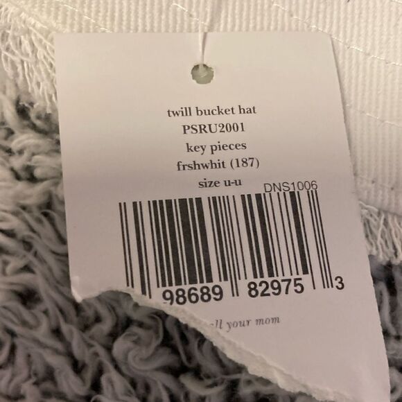 NWT KATE SPADE White Twill Leather Trim Bow Fringed Bucket Hat - Picture 7 of 12